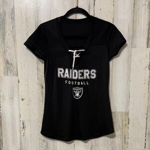 Black Raiders V-Neck Football Tee